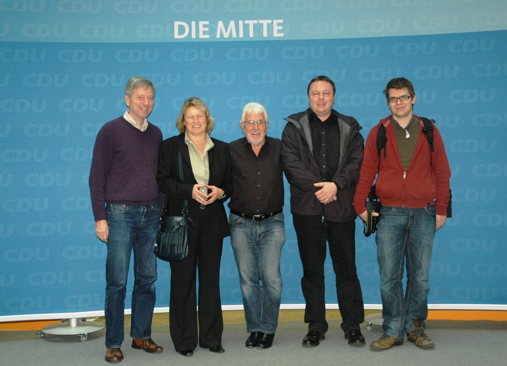 Michael Evert, Claudia Evert, Peter Ohren, Torsten Görmar, Oscar Moschner in der CDU-Bundesgeschäftsstelle Michael Evert, Claudia Evert, Peter Ohren, Torsten Görmar, Oscar Moschner in der CDU-Bundesgeschäftsstelle